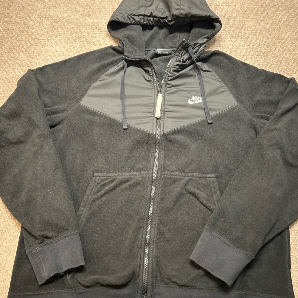 Nike Men's Black and Gray Hooded Jacket